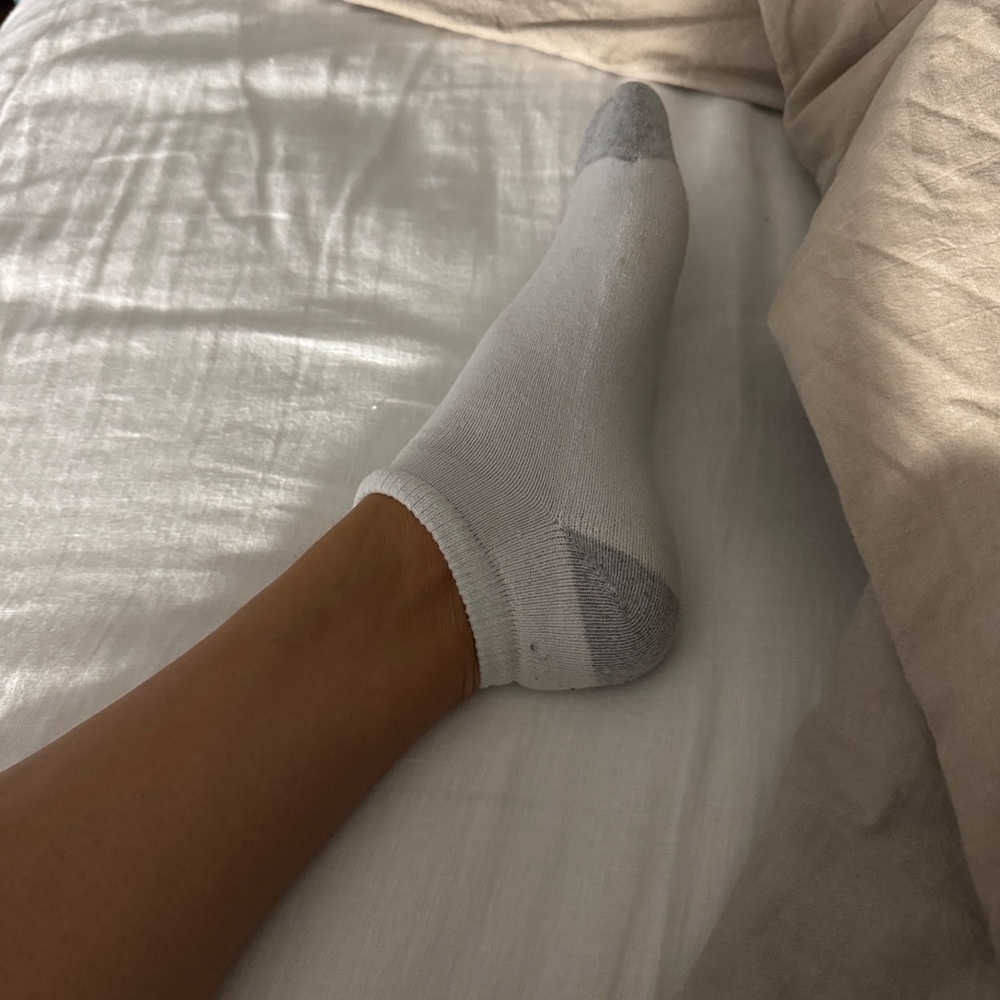 Hanes White and Gray Casual Ankle Socks
